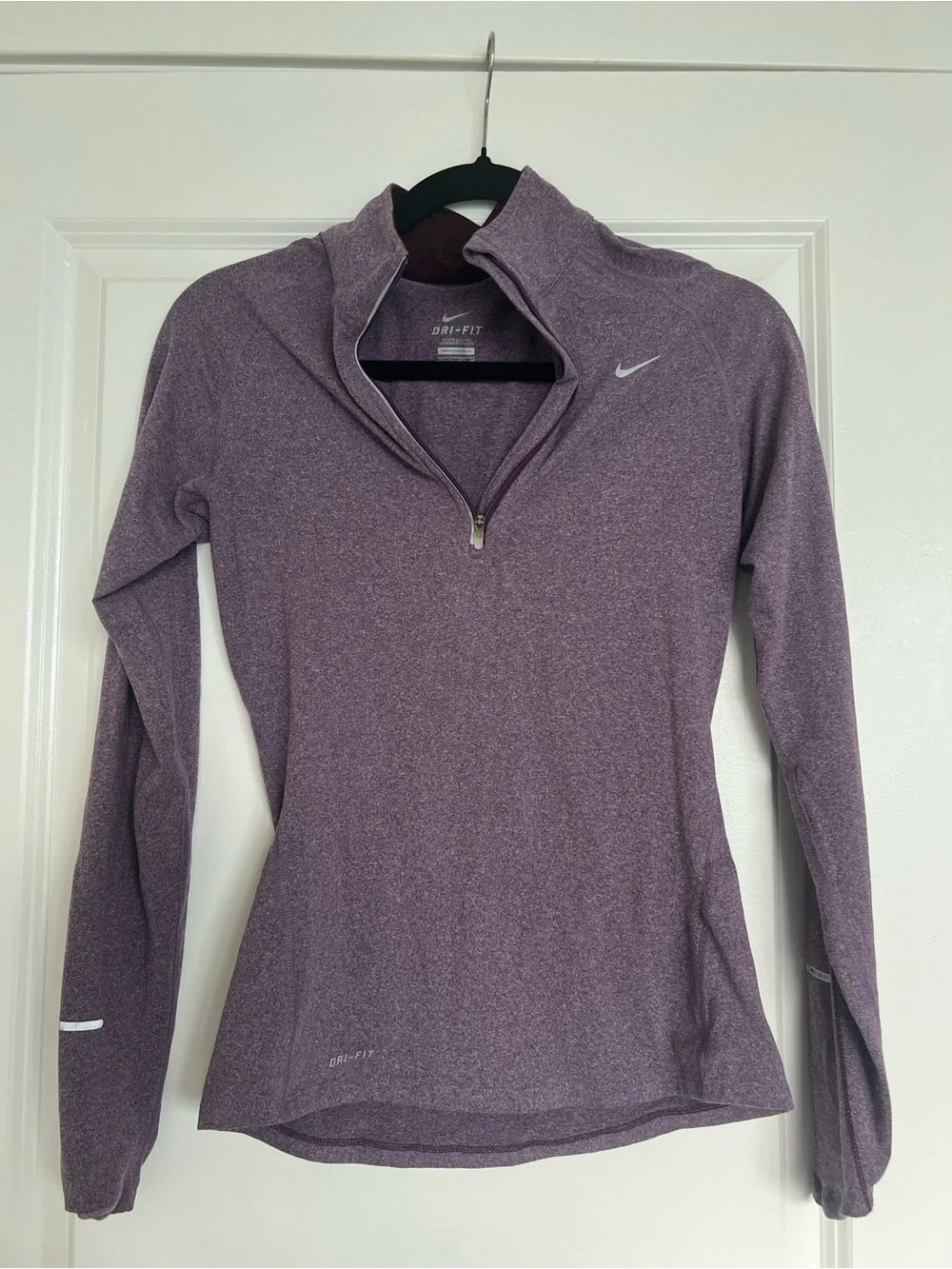 Nike Purple Dri-FIT Long-Sleeve Quarter-Zip Muscle Tee